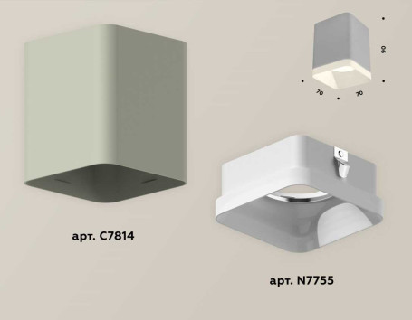 Комплект потолочного светильника Ambrella light Techno Spot XC (C7814, N7755) XS7814010