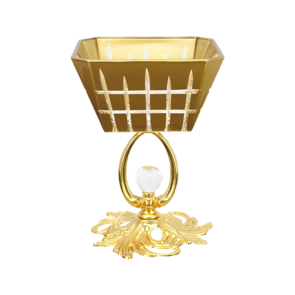 Креманка 12см.&quot;Kare 2&quot; золотая квадратная