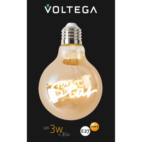Лампа светодиодная филаментная Voltega 271 E27 3W 2400K желтая 8583