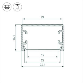 Профиль Arlight PLS-LOCK-H16-SMT-2000 ANOD 033224