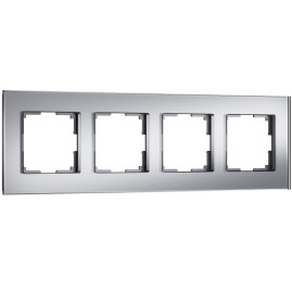 Рамка на 4 поста Werkel Senso серебряный стекло soft-touch W0043106 4690389200489
