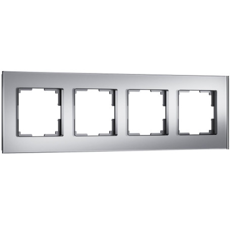 Рамка на 4 поста Werkel Senso серебряный стекло soft-touch W0043106 4690389200489