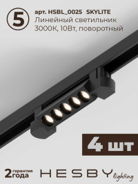 Трековая система со светильниками №11 однофазная накладная Hesby Lighting Skylite HSBL_kompl_S011_NI4B3K