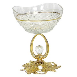 Креманка 12см.&quot;Dalia&quot; золотая волнистая