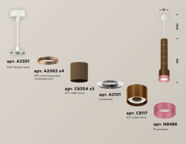 Комплект подвесного светильника Ambrella light Techno Spot XP (A2301, A2063х4, C6304х5, A2101, C8117, N8486) XP8117005