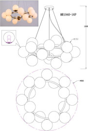 Подвесная люстра MyFar Aerton MR1940-16P