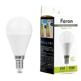 Лампа светодиодная Feron LB-990 E14 15W 4000K 52079