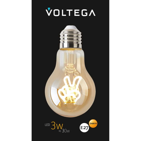 Лампа светодиодная филаментная Voltega 271 E27 3W 2400K желтая 8584