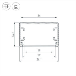 Профиль Arlight PLS-LOCK-H16-SMT-2000 ANOD BLACK (Arlight, Алюминий) 033295
