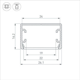 Профиль Arlight PLS-LOCK-H16-SMT-2000 ANOD BLACK (Arlight, Алюминий) 033295