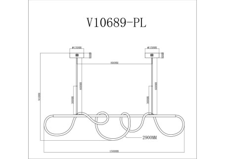 Подвесной светодиодный светильник Moderli True V10689-PL