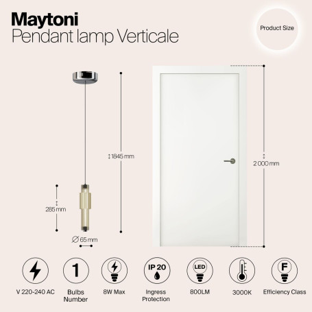 Подвесной светодиодный светильник Maytoni Verticale MOD308PL-L9CG3K