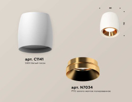 Комплект накладного светильника Ambrella light Techno Spot XS1141004 SWH/PYG белый песок/золото желтое полированное (C1141, N7034)
