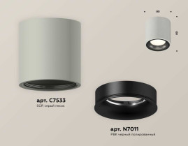Комплект накладного светильника Ambrella light Techno Spot XS7533021 SGR/PBK серый песок/черный полированный (C7533, N7011)