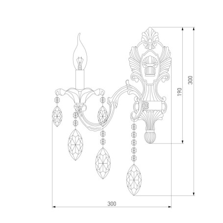 Бра Eurosvet Veletta 10108/1 белый/прозрачный хрусталь Strotskis