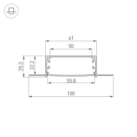 Профиль встраиваемый Arlight Linia60-Fantom-3000 Anod 046410