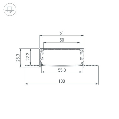 Профиль встраиваемый Arlight Linia60-Fantom-3000 Anod 046410