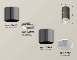 Комплект накладного светильника Ambrella light Techno Spot XS7403042 DCH/CL черный хром/прозрачный (C7403, A2070, C7403, N7191)