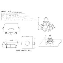 Встраиваемый светильник Crystal Lux CLT 003С1 WH