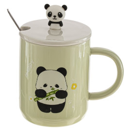 Кружка с крышкой и ложкой, 250 мл, L7,9 W7,9 H10 см