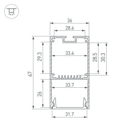 Профиль Arlight Line-S-3667-2000 Anod 041581