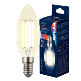 Лампа светодиодная Uniel E14 4W 3000K прозрачная LED-C35-4W/3000K/E14/CL GLY01TR UL-00011936