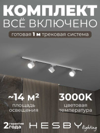 Накладная однофазная трековая система Hesby Lighting Skylite №13 со светильниками HSBL_kompl_S013_NI1W3K