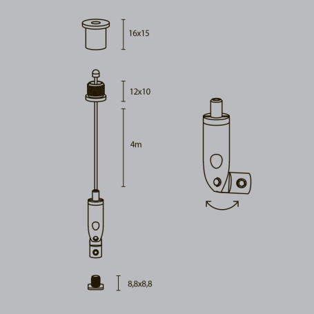 Подвесной комплект для радиусного профиля Maytoni (2 шт) ALM-3535R-P-4M