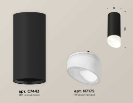 Комплект накладного светильника Ambrella light Techno Spot XS7443017 SBK/FR черный песок/белый матовый (C7443, N7175)