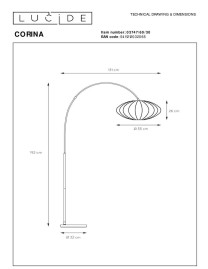 Торшер Lucide Corina 03747/60/30