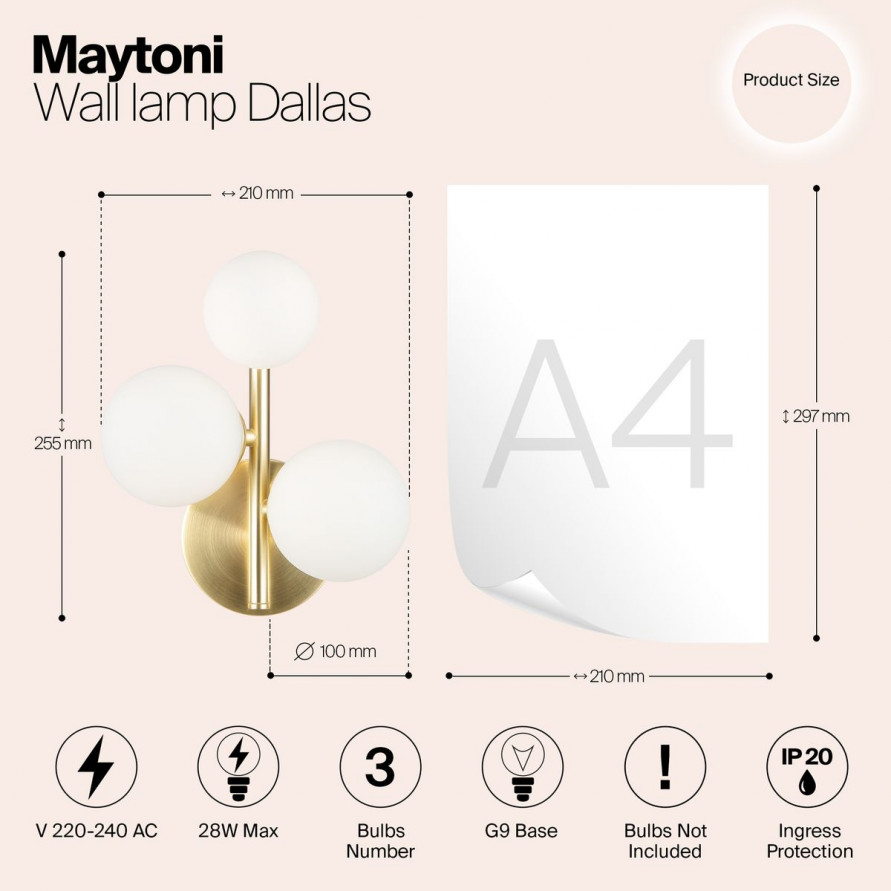 Бра Maytoni Dallas MOD545WL-03BS