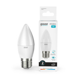 Лампа светодиодная Gauss E27 6W 4100K матовая 33226