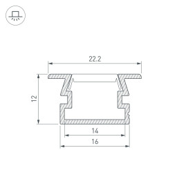 Профиль встраиваемый Arlight PDS-FS-2000 Anod Brown Deep 042585