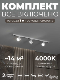 Накладная однофазная трековая система Hesby Lighting Skylite №13 со светильниками HSBL_kompl_S013_NI1W4K
