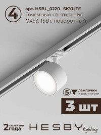 Накладная однофазная трековая система Hesby Lighting Skylite №13 со светильниками HSBL_kompl_S013_NI1W4K