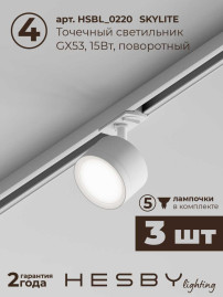 Накладная однофазная трековая система Hesby Lighting Skylite №13 со светильниками HSBL_kompl_S013_NI1W4K