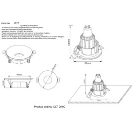Встраиваемый светильник Crystal Lux CLT 004С1 WH
