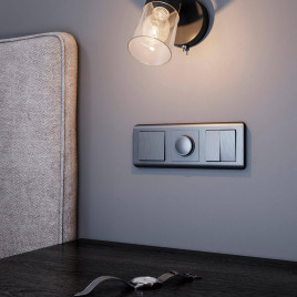 Выключатель одноклавишный проходной Werkel графит рифленый W1112004 4690389158391