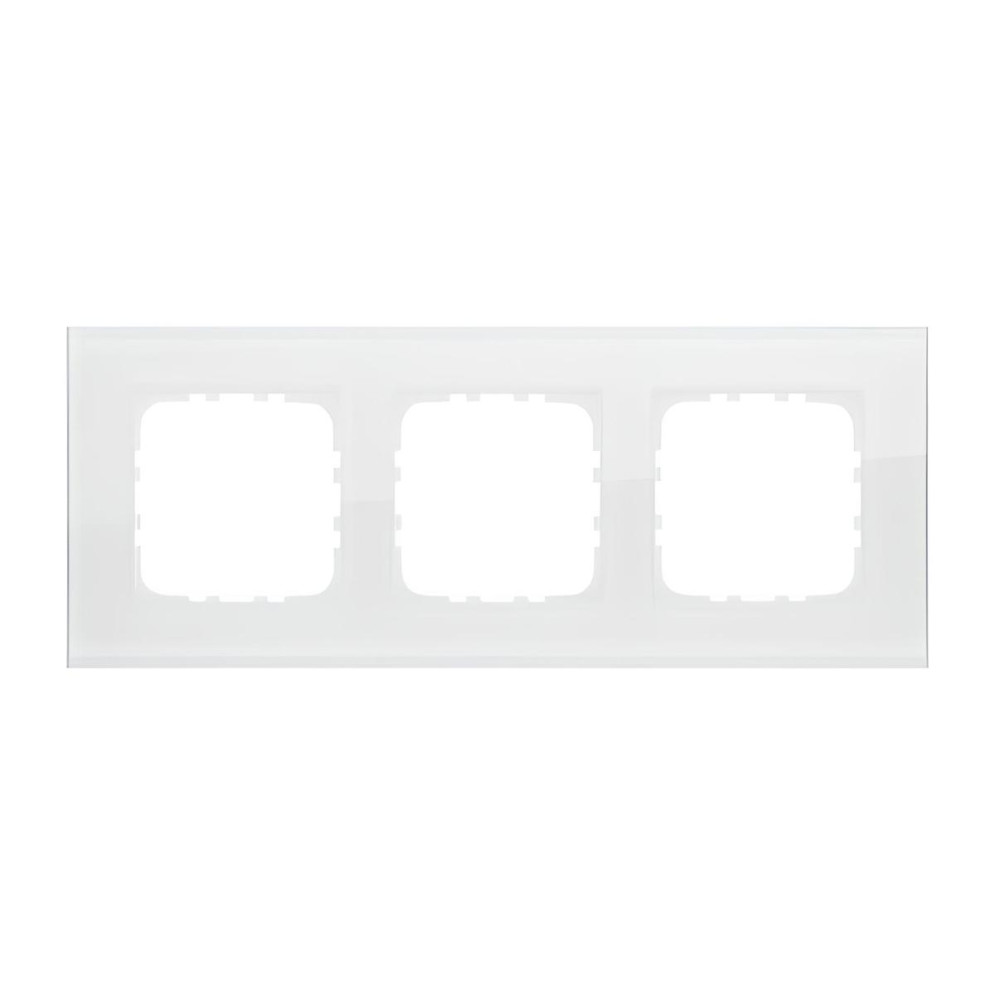 Рамка LK Studio 3-постовая, натуральное стекло (белый) LK80 844313-1