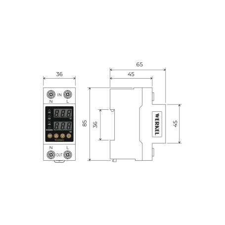 Реле напряжения Werkel 1P+N 63А W932P63R 4690389204425