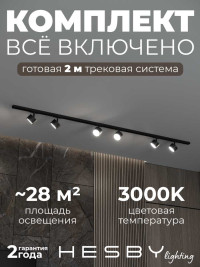 Накладная однофазная трековая система Hesby Lighting Skylite №13 со светильниками HSBL_kompl_S013_NI2B3K