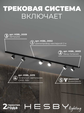 Накладная однофазная трековая система Hesby Lighting Skylite №13 со светильниками HSBL_kompl_S013_NI2B3K