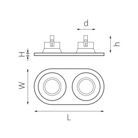 Комплект из светильников и рамки Lightstar Domino Round (214657+214606+214607) D6570607