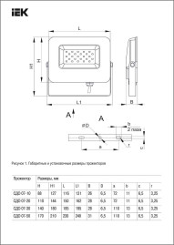 Прожектор светодиодный IEK СДО 07-20 20W 6500K LPDO701-20-K03