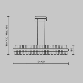 Подвесная светодиодная люстра Maytoni Mirage MOD173PL-L48BS3K