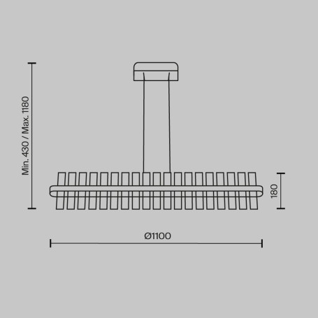 Подвесная светодиодная люстра Maytoni Mirage MOD173PL-L48BS3K