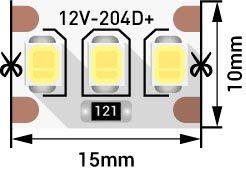 Светодиодная лента SWG 22W/m 204LED/m 2835SMD нейтральный белый 5M 004491