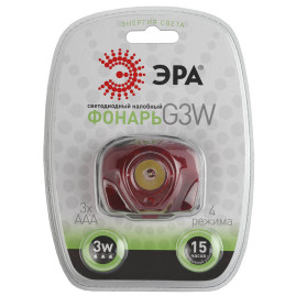 Налобный светодиодный фонарь ЭРА от батареек G3W Б0002249