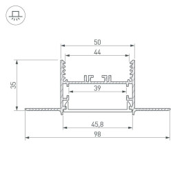 Профиль Arlight SL-LINIA45-FANTOM-2000 ANOD 027160