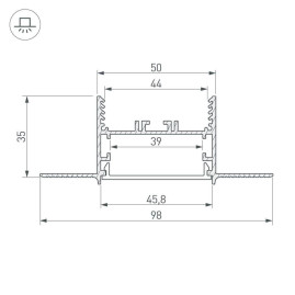 Профиль Arlight SL-LINIA45-FANTOM-2000 ANOD 027160